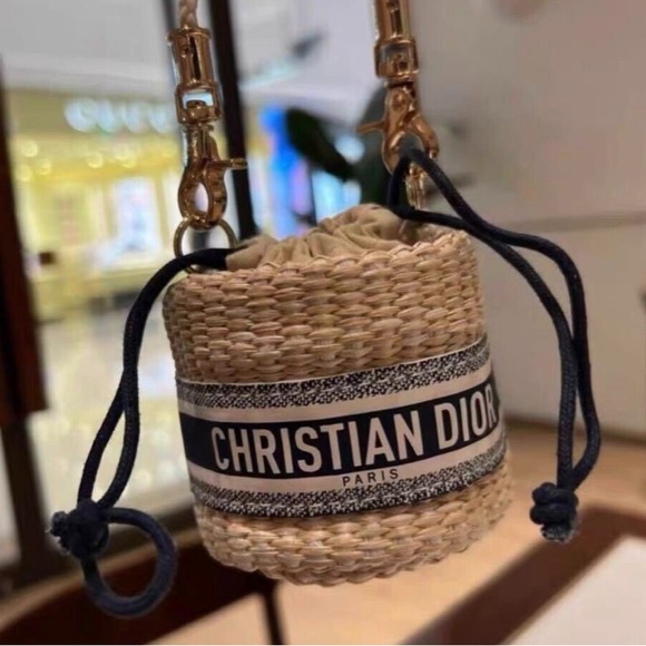 Christian Dior Straw pouch mini shoulder bag VIP Limited New Rare CD - Picture 12 of 14
